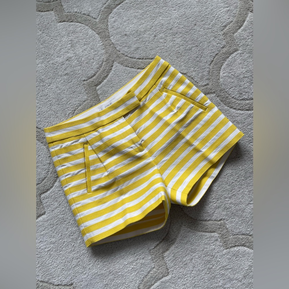 BRAND NEW J Crew yellow and white strip shorts